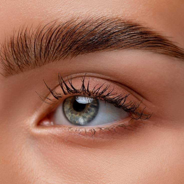 Sobrancelhas com brow lamination.