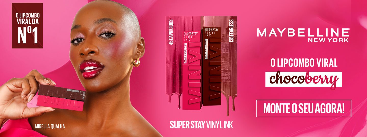 Mirella Qualha usando o lip combo chocoberry de Maybelline NY