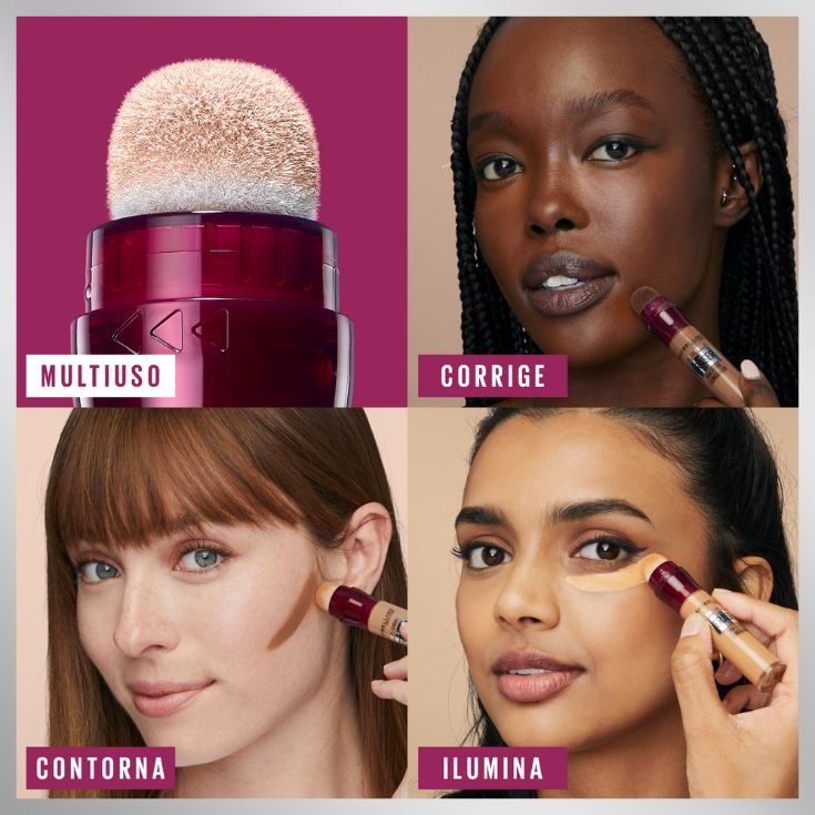 O corretivo Instant Age Rewind de Maybelline NY contorna, corrige e ilumina.
