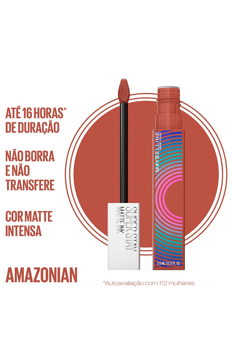 Batom Liquido Super Stay Maybelline NY Matte Ink Music Collection Amazonian 02