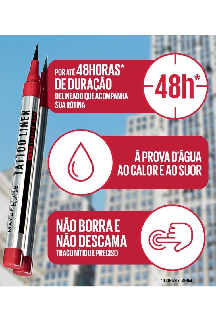 CANETA DELINEADORA MAYBELLINE NY TATTOO LINER 48H | Benefícios