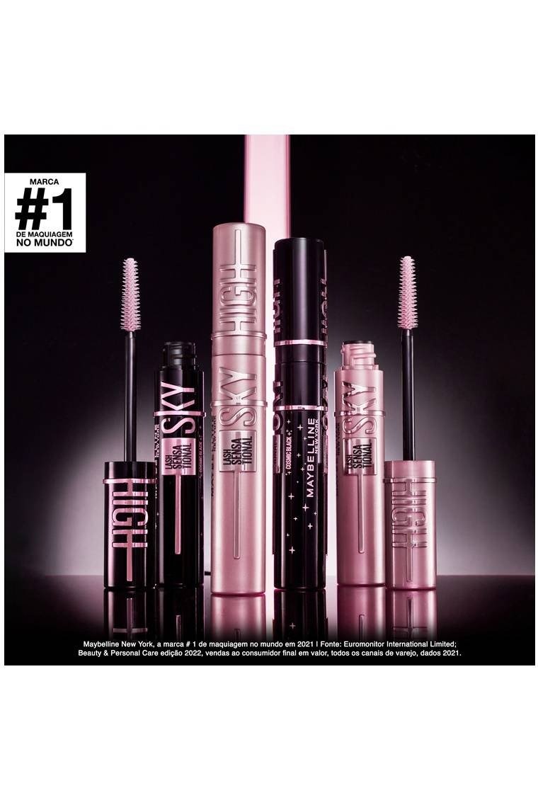 Máscara de Cílios Ski High Cosmic Black Lavável | Maybelline NY