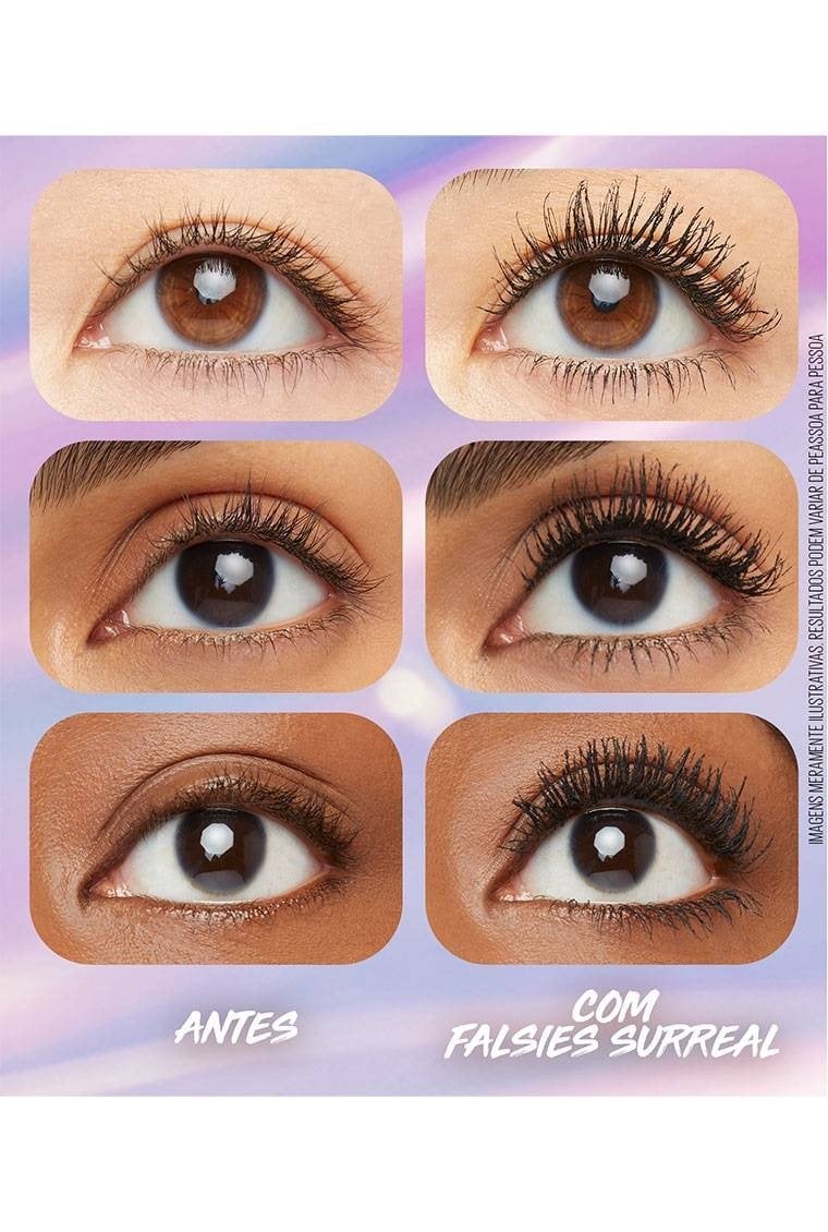 Imagem Maybelline NY máscara de cílios The Falsies Surreal | A prova d' água | Antes e Depois